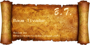 Baum Tivadar névjegykártya